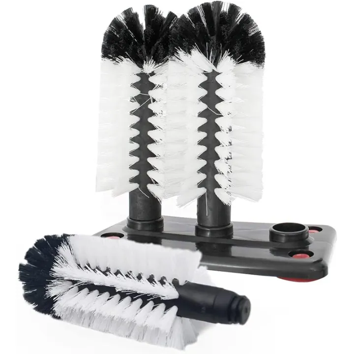 ITOPFOX 10.43 In. Nylon Cleaning Bottle Brush Glass Cup Washer With Suction Base 3 Head Bristle - View #11