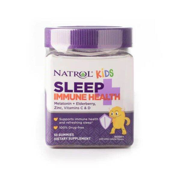 Natrol Kids Sleep plus Immune (Melatonin, Elderberry, Zinc, Vit C & Vit