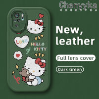 เคส Chenyyka สำหรับ Xiaomi Poco M3 Pro 4G Poco M3 Pro 5G Redmi Note 10 4G Note 10S Note 10S Note 10 5G Note 10T Pro น่ารักลายการ์ตูนฮัลโหลคิตตี้ดีไซน์ใหม่เคสโทรศัพท์หนังนิ่มคลุมทั้งหมดป้องกันกล้องกันกระแทกเคสสีขอบนุ่ม