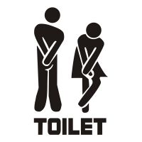 Funny Pictures Toilet Door Wall Home Decoration, Removable Art DIY Door Accessories Vinyl Sticker Mural, Toilet