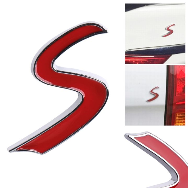 xinmai-มอเตอร์โครเมี่ยมโลหะสีแดง-s-ตราสัญลักษณ์ท้ายรถสติ๊กเกอร์ตบแต่งสำหรับ-bmw-mini-cooper