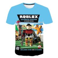 Kids Roblox Printing 3D Casual Summer T-Shirt Boys Girls Short Sleeves Print Splicing T-shirt O-neck Sport Boys Girls Tops