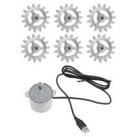 Barbecue Grill Accessories 6Pcs Gears 5V Motor with USB Cable Electric Grill Accessory for BBQ Tool Camping Picnic Cooking