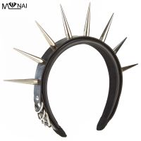 【CC】 Punk Headband Metal Spikes Hair Band Rivets Headwear Gothic