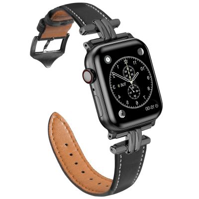 Jam tangan kulit ramping wanita pita jam tangan gelang lipat fesyen untuk iWatch seri 8 7 SE 41MM 45MM 40mm