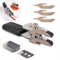 FOSHIO Double-Headed Vinyl Cutting Knife Carbon Fiber Car Wrap Film Cutter with 10pcs Spare Blades Wallpaper Sticker Slitter