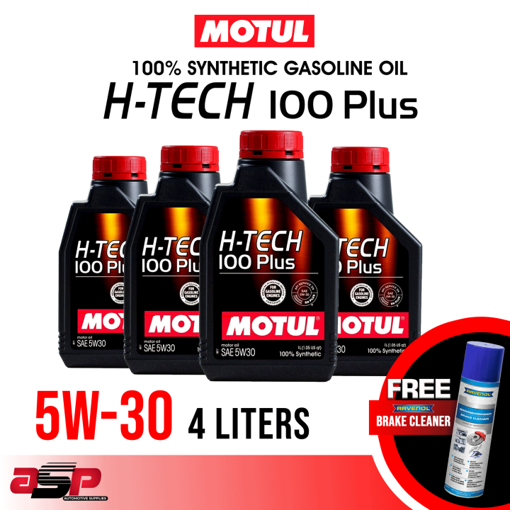 Motul HTech 100 Plus 5W30 Fully Synthetic Gasoline Oil API SP 4 Liters (FREE BRAKE CLEANER