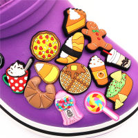 Free shipping 6pcsset Simulation Food Shoe Charms Decoration PVC Novelty Cute Shoes Accessories fit JIBZ Party X-mas Kids Gifts