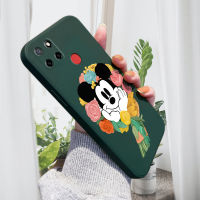 GGK เคสโทรศัพท์ลายการ์ตูนมิกกี้ Realme C17 C15 Realme C12เคสป้องกันทนแรงกระแทกกล้องคลุมทั้งหมดของเหลวทรงสี่เหลี่ยมดั้งเดิม