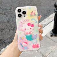 เคสโทรศัพท์มือถือการ์ตูน Hello Kitty ที่น่ารักสำหรับ iPhone 14 Pro Max 14 Plus 13 Pro Max ฝาหลังโทรศัพท์แบบนิ่มสำหรับ iPhone 12 Pro Max 11