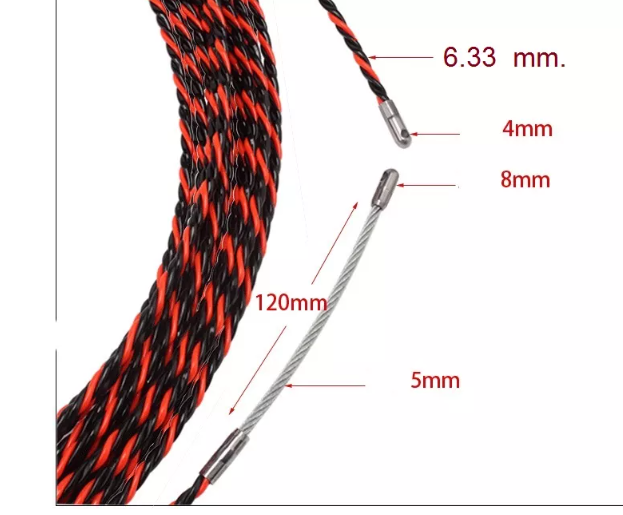 ลวดร้อยท่อดึงสายไฟ-ฟิตเทป-fish-tape-สีดำ-แดง-ฟิชเทป-ความยาว-50เมตร-ดึงสายใหญ่ได้-ไม่ขาด-และหัก-ทนทานpom-6มม