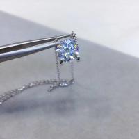 inbeaut 2 ct Excellent Cut D Moissanite Pendants Necklaces Pass Diamond Test Round VVS1 Moissanite Necklace Statement Jewelry