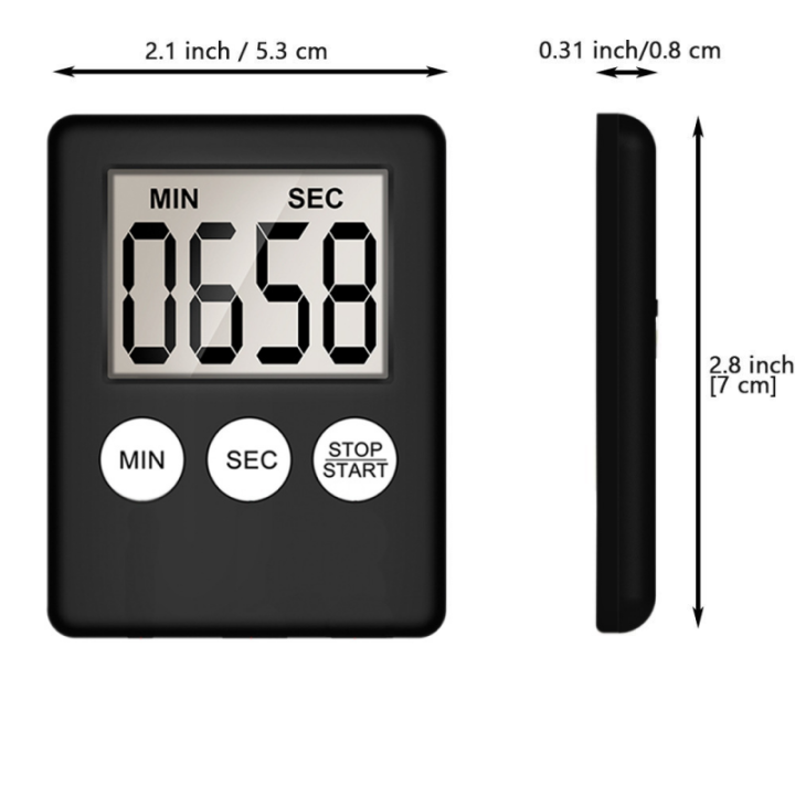 การทำอาหารแบบสี่เหลี่ยมนาฬิกาจับเวลาทำครัววงจรจอดิจิตอล-lcd-แบบบางมากนาฬิกานับถอยหลังนาฬิกาแม่เหล็ก