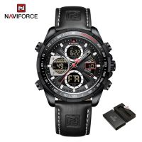 ⌚NAVIFORCE แบรนด์หรูแฟชั่นนาฬิกาข้อมือผู้ชายนาฬิกาสำหรับผู้ชายนาฬิกาควอท์ซดิจิตอลนาฬิกาข้อมือกันน้ำกีฬา