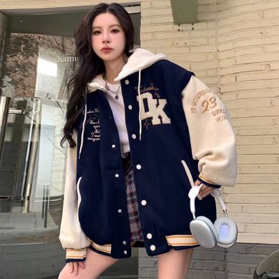 ℗ Embroidered Jackets And Coats Street Hip Hop Trend Baseball Uniform Loose Jacket