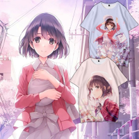 How To Cultivate A Passerby Woman Short-Sleeved t-Shirt Shiba Eiri Rikato Megumi Anime Two-Dimensional Mer {in store}