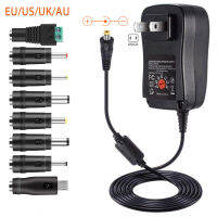 30W Usukaueu Universal Power Adapter 3V 4.5V 5V 6V 7.5V 9V 12V AC DC Charger Converter 5V 2.1A พอร์ต USB 8Pcs แจ็ค