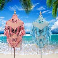 ┅☾ Elegant Big Butterfly Embroidery Scarf Women Luxury Poncho Tassel Triangle Wrap And Shawls Summer Beach Sunscreen Shawl Scarf