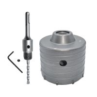 1Set SDS PLUS Concrete Hole Saw Electric Hollow Core Drill Bit Electric Hollow Drill Bit Wall Hollow Drill Bit 100mm 110mm Cement Stone Wall Air Conditioner Alloy Blade