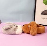 2022 winter Big Eyes Rabbit and Dog plush slippers Floor home plush padded Warm and lovely shoes