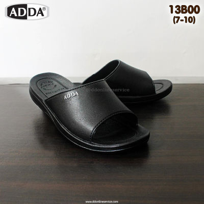 ADDA รองเท้าแตะ รองเท้าแบบสวม รองเท้าแอดด้า รองเท้าผู้ชาย รองเท้าหนังสีดำ  ดีไซน์หรู กับราคาสบายกระเป๋า ADDA แท้ รุ่น 13B00-M1