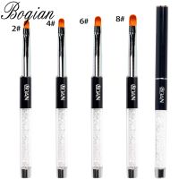 BQAN 2#4#6#8 Gel Brush Oval Nail Brush Hand Draw Tips Drawing Line Painting Pen Tools Manicure Nail Art Brush Decoration Artist Brushes Tools