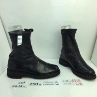 COD รองเท้าฮาฟ มีซิปข้าง Half boots with side zip หนังสีดำ มือสอง นำเข้า เกาหลี