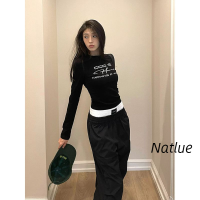 Natlux เสื้อกันหนาว ผญ เสื้อแขนยาว เสื้อกันหนาว แฟชั่น น่ารัก เท่ ทันสมัย WMY23916RG 38Z230918