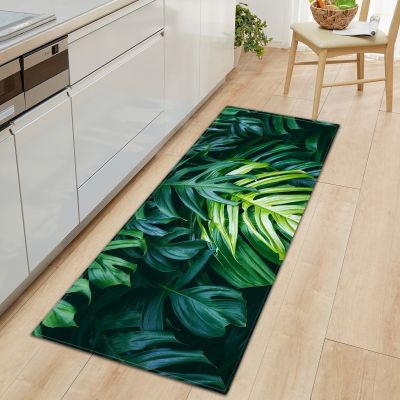 【YF】 Kitchen Doormat 3D Green Grass Bamboo Print Floor Mat Hallway Living Room Balcony Bath Non Slip Area Rugs Bathroom  Carpet
