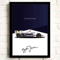 โปสเตอร์แบบทีมแชมป์รถสูตรยอดนิยม F1ผ้าใบตกแต่งบ้านคอลเลกชันพัดลมติดผนังร้านอาหาร