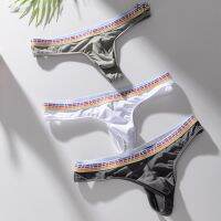 【CW】 Fashion Mens G-string Man Breathable Underpants Silk Male Thong Tanga Cueca T-back Panties