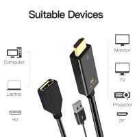 WEHUAN สายเคเบิล HDMI คุณภาพสูง4K พอร์ตตัวแปลงสายเคเบิลอะแดปเตอร์อะแดปเตอร์ HDMI ตัวผู้ไปเป็น DP พอร์ตรับสัญญาณภาพคุณภาพสูงแบบตัวเมียไปยัง DP Converter HDMI To Display พอร์ต HDMI พอร์ตอะแดปเตอร์