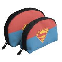 Dompet Koin ซุปเปอร์แมน DC 2ชิ้นชุดแต่งหน้าชุดเล็กกระเป๋าประดับคริสตัลกระเป๋าแบบพกพาเดินทาง