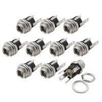 Wholesale DC-025M 5.5x2.1mm 5.5*2.1mm DC Power Female Jack Panel Mount Nut Connector 3 Legs Terminal Plugs Socket Power Adapter