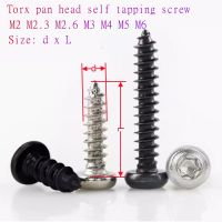 10-100 M2 M2.3 M2.6 M3 M3.5 M4 m5 m6 baja tahan karat atau baja hitam Torx enam Lobe pan kepala sekrup Self tapping