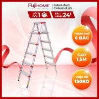 Thang nhôm gấp chữ A FUJIHOME DL 3-4-5-6 bậc gọn nhẹ chắc chắn - Khóa an toàn - Đế cao su chống trơn trượt - Bảo hành điện tử toàn quốc 24 tháng