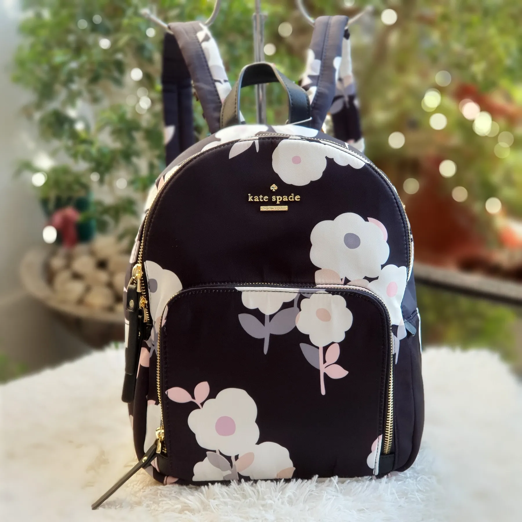 Original Kate Spade Watson Lane Hartley Floral Print Backpack - Black |  Lazada PH