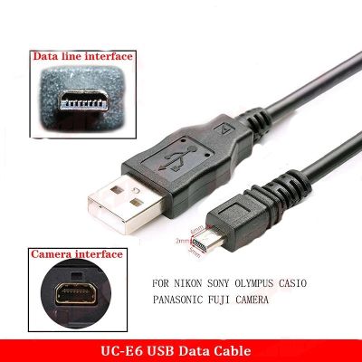 ：“{》 UC-E6 Digital Camera USB Data Cable Mini 8 Pin Data Cable For Nikon Coolpix Fuji Panasonic Olympus Sony 1.5M