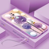 OPPO F11 Pro Dandelion Flower Liquid Silicon Case All-Inclusive Lens Soft Shockproof Phone Casing Lanyard Cover