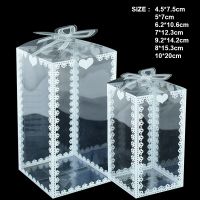 5Pcs Transparent Gift Box Lace Clear PVC Wedding Favor Candy Chocolate Box For Valentines Day Birthday Party Gift Packing Decor