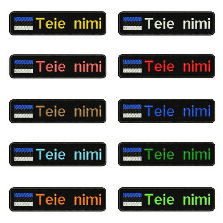 flag-of-estonia-10x2-5cm-embroidery-custom-name-text-patch-stripes-badge-iron-on-or-patches-adhesives-tape