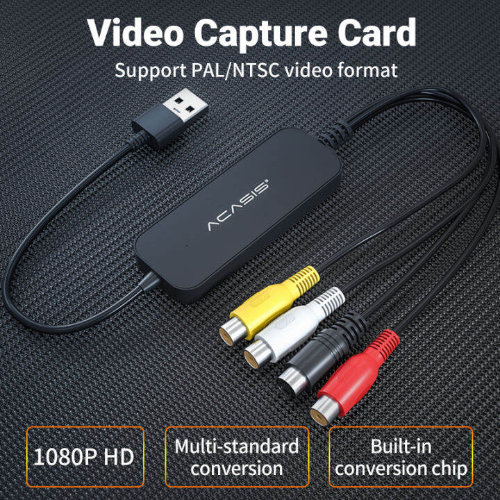 Acasis Usb Video Capture Card Usb To Rca Audio Adapter For Set Up Box Dvd Camera Av