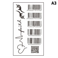 ??? มินิขนาดร่างกายศิลปะเซ็กซ์รอยสักชั่วคราวกันน้ำสำหรับผู้ชายและผู้หญิงบุคลิกลักษณะ3D ความรักการออกแบบบาร์โค้ดสติกเกอร์รอยสัก