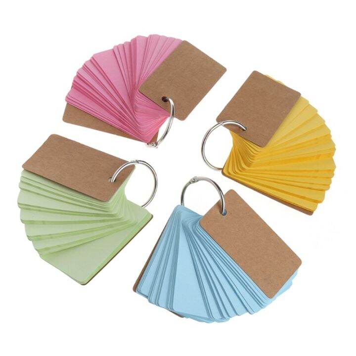 Kraft Paper Binder Ring Easy Flip Flash Cards Study Memo Pads Diy Stationery 85wd Lazada