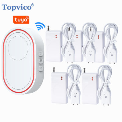 Topvico เซ็นเซอร์ตรวจจับน้ำสำหรับการรั่วไหล WiFi ชั้นใต้ดินบ่อปั๊มปลุก Tuya สมาร์ท APP แจ้งเตือน5ระดับปริมาณ