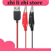 zhilizhi Store Alligator Test Clips Clamp to USB Male Connector Power Supply Adapter Wire 60cm Cable Red and Black