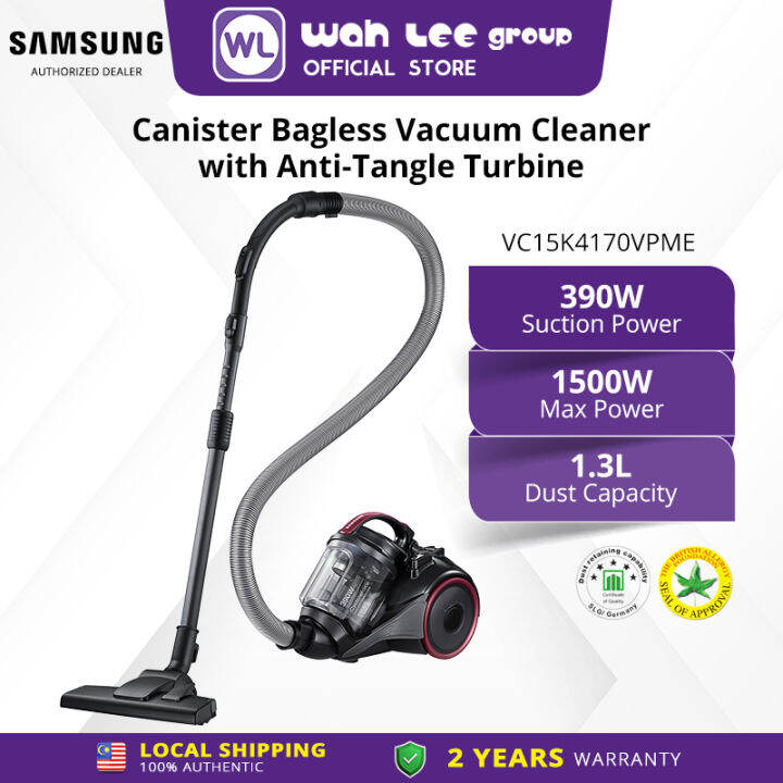 [390W] Samsung Canister Bagless CycloneForce™ with AntiTangle Turbine