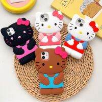 Sanrio Hello Kitty 3D Stereoscopic Phone Case For IPhone 14 13 12 11 Pro Max XR XS 7 8 Plus SE2020 Silicone Soft Back Cover Y2K