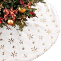 กระโปรงต้นคริสต์มาสสีขาว78-122ซม. ตกแต่งฐานต้นคริสต์มาสเกล็ดหิมะพรมขนสัตว์เทียมหรูหราสำหรับบ้านต้นคริสต์มาสปีใหม่