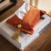 Soft Velvet Nordic Style Tissue Box Fabric Bag Cover Car Office Portable Pumping  Napkin Storage Rectangle Solid Color Tissue Holders